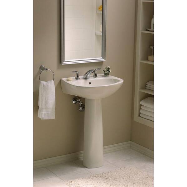 STERLING Sacramento Vitreous China Pedestal Combo Bathroom Sink in White with Overflow Drain