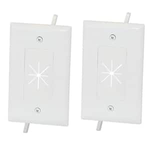 1-Gang Flexible Opening Cable Wall Plate - White (2-Pack)