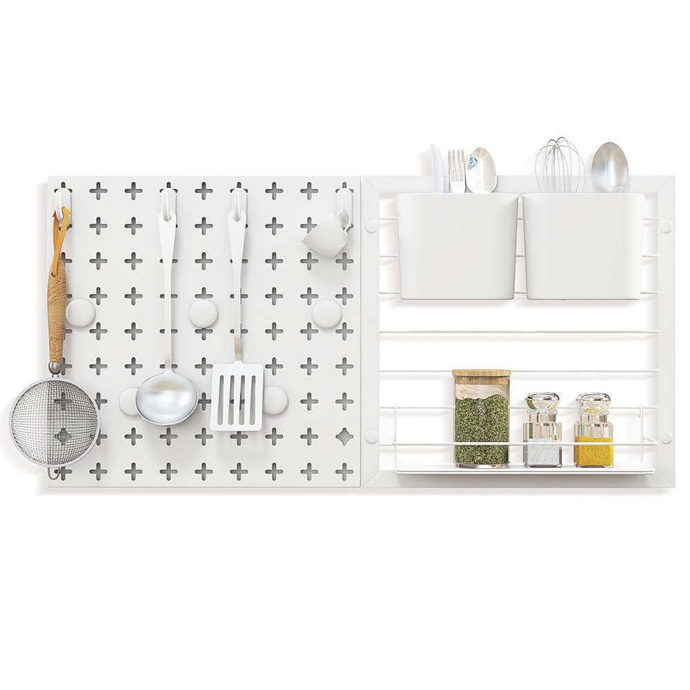 Pegboard Combination Kit Cookware Organizers with Magnets and Hooks