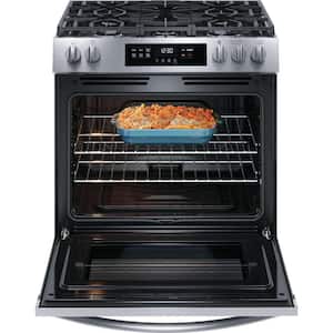 30 in. 5 Burner Front Control Gas Range with Steam Clean in Stainless Steel