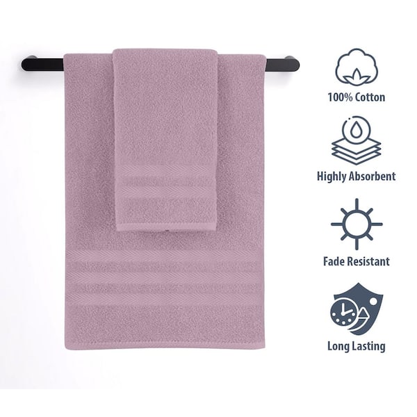 6-Piece Lavender Extra Soft 100% Egyptian Cotton Bath Towel Set