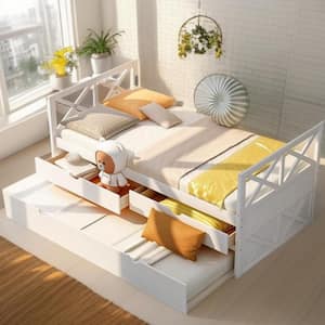 White Composite Frame Twin Panel Bed