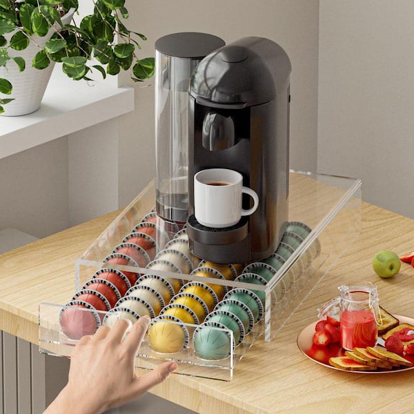 Lynzavix Clear Coffee Pod Organizer Drawer with Durable Acrylic