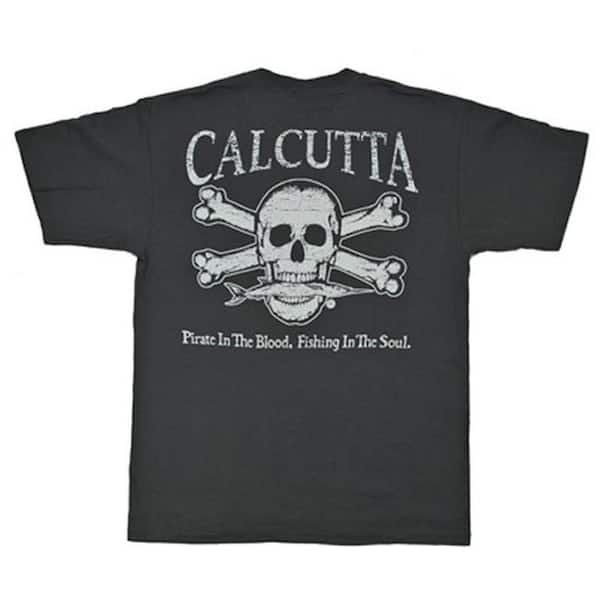 Calcutta Adult Medium Original Logo Short Sleeved Front Pocket T-Shirt in Smoke