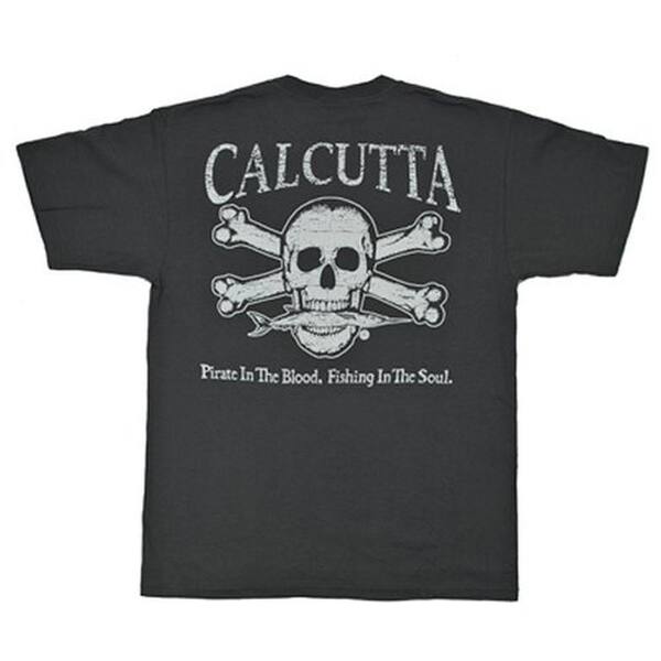 Calcutta Adult Large Original Logo Short Sleeved Front Pocket T-Shirt in Smoke
