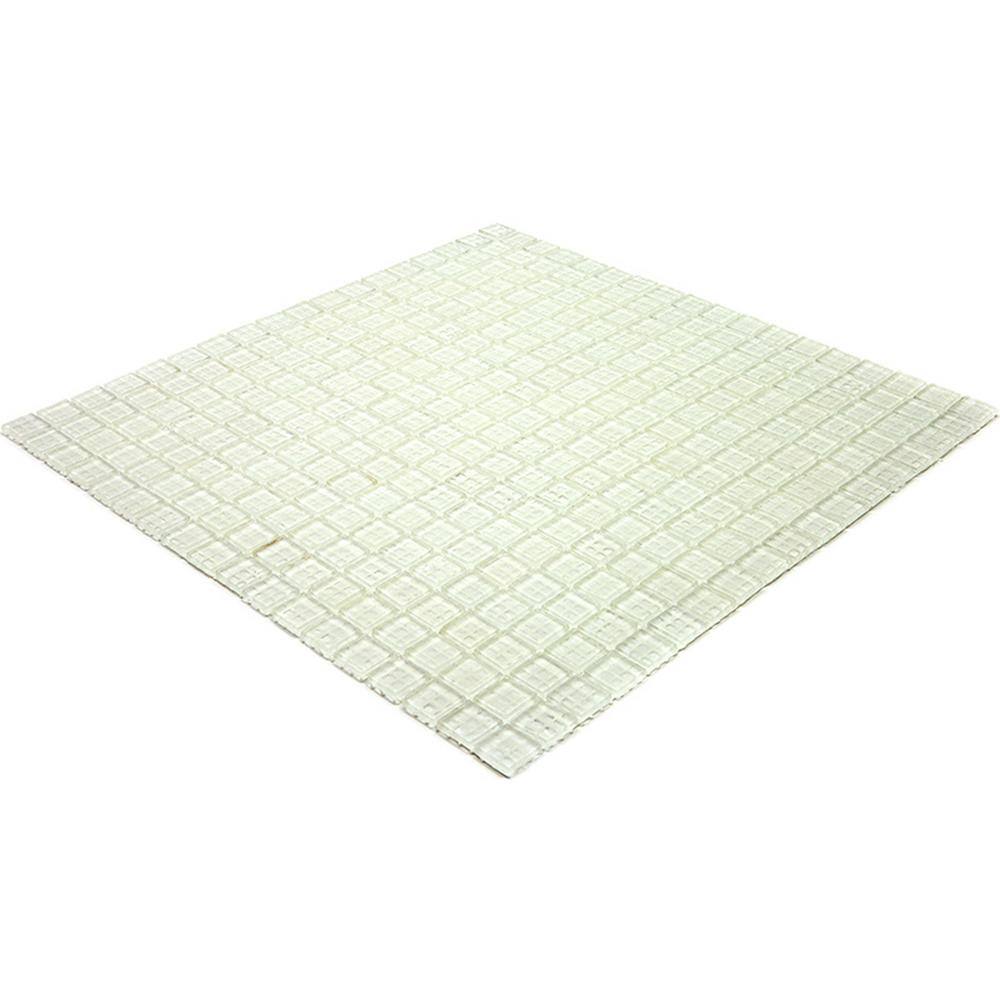 Cotton White Glossy Glass Mosaic Wall and Floor Tile