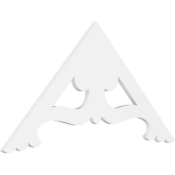 Ekena Millwork 1 in. x 48 in. x 24 in. (12/12) Pitch Cornelia Gable Pediment Architectural Grade PVC Moulding