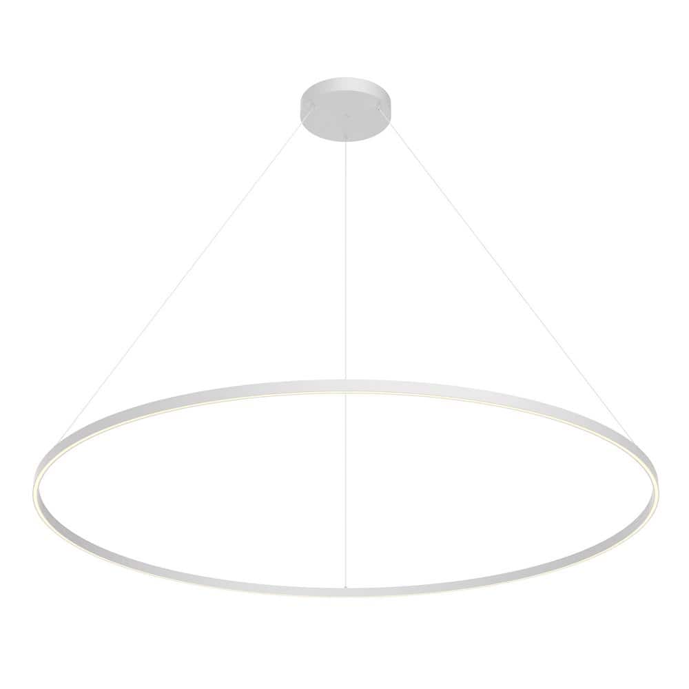 Cerchio 72 in. 160-Watt 1-Light White Integrated LED Pendant-Light price history on PriceWatchPro