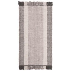Montauk Ivory/Gray Doormat 2 ft. x 3 ft. Striped Border Gradient Area Rug