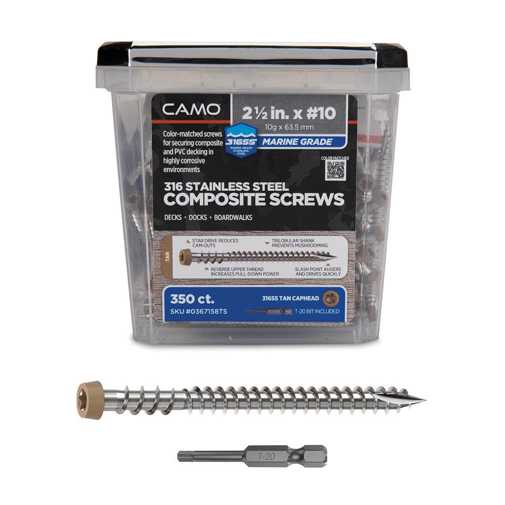 Camo In Stainless Steel Star Drive Tan Composite Deck Screws Count