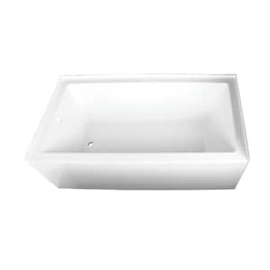 Aqua Eden Sarah 66 in. Acrylic Left-Hand Drain Rectangular Alcove Bathtub in White