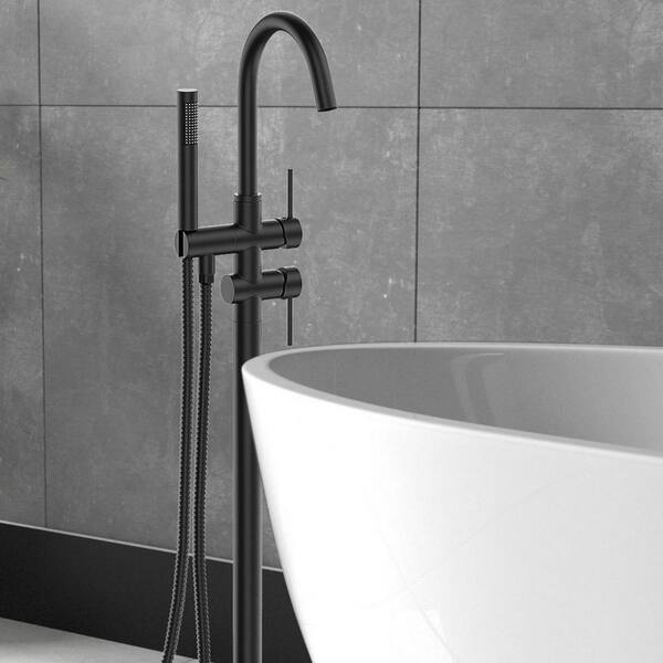 Satico 42-7 8 In. 1-handle Freestanding Anti Scald Bathtub Faucet With 