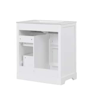 Fashionable 30 in. x 18.3 in. x 34 in. Freestanding Bath Vanity in White with White MDF Top