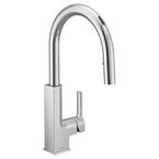 Sto Single-Handle Smart Touchless Pull Down Sprayer Kitchen Faucet with Voice Control and Power Clean in Chrome