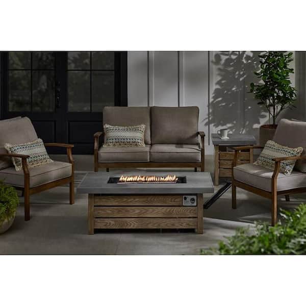 Home Decorators Collection Sunbury 48 in. Steel Low Profile Concrete Tile Top LP Gas Fire Pit with Tank Holder