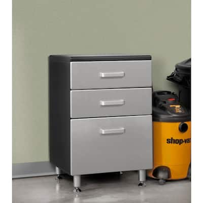 Metallic Series 36 in. H x 24 in. W x 21 in. D 3-Drawer Base Cabinet for Garage or Basement