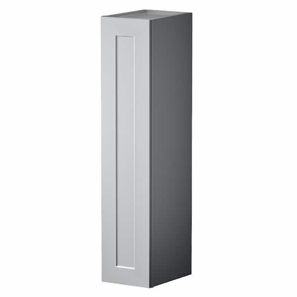 9 in. W x 12 in. D x 42 in. H Plywood Ready to Assemble Single Door Wall Kitchen Cabinet with Soft Close in Gray