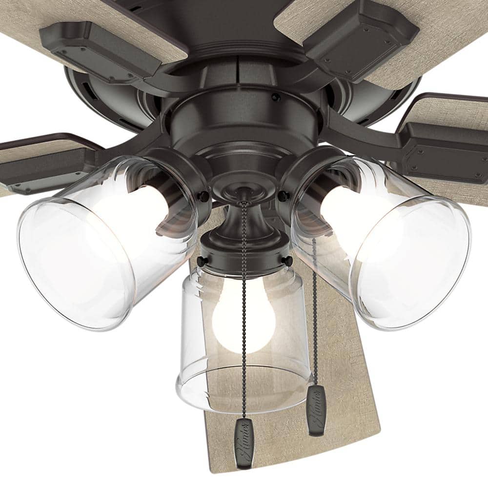 52" Noble Bronze Low Profile Ceiling Fan with LED Light
