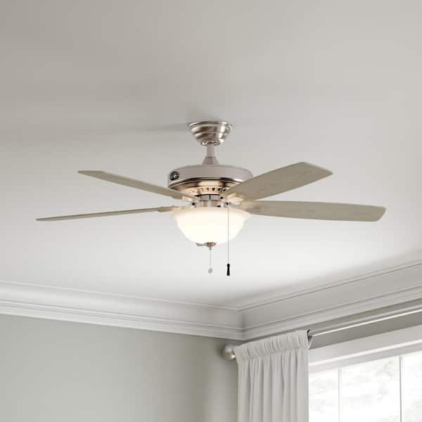 Hampton Bay Gazebo II 42 in Indoor/Outdoor Brushed Nickel Ceiling Fan 