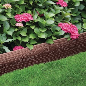 Terrace Board 4 in. x 40 ft. Brown Landscape Lawn Edging with Stakes