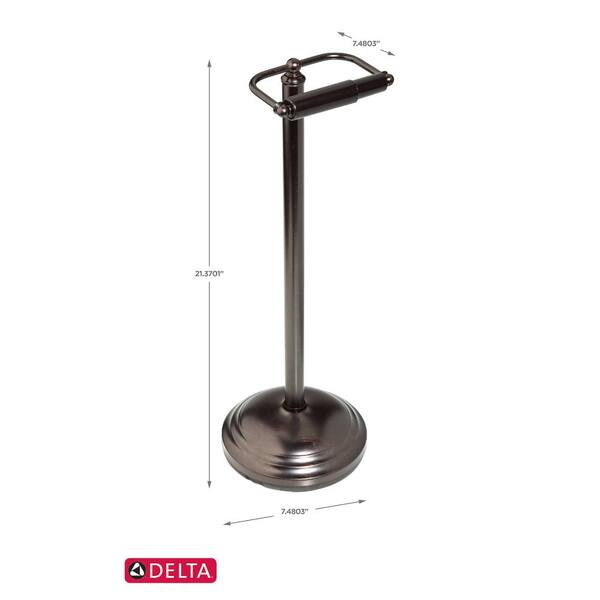 Delta 137231 Crestfield Freestanding Toilet Paper Holder Pedestal in Venetian Bronze Delta 137231 Crestfield Freestanding Toilet Paper Holder Pedestal in Venetian Bronze