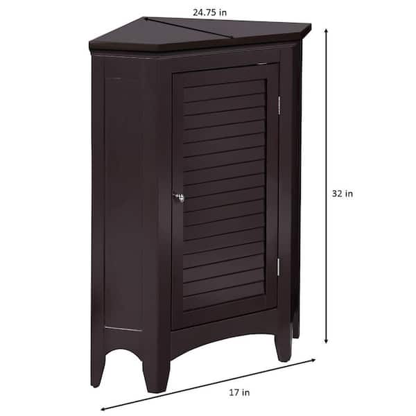 Slone Corner Floor Cabinet with 1 Shutter Door for Bathroom/Kitchen Storage 