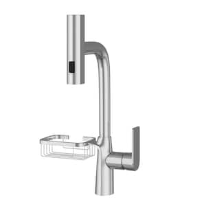 Commercial Modern Single-Handle Faucets for Kitchen Sinks with Pull-Down Sprayer Kitchen Faucet in Chrome