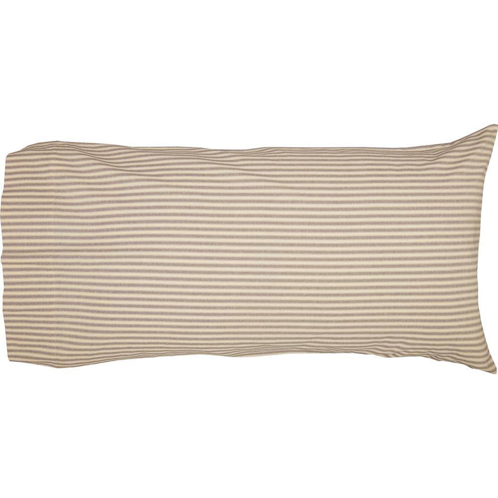 King Size Beige Cotton Farmhouse Pillowcase Set