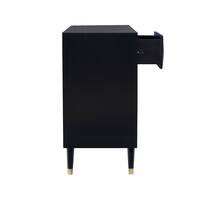 Linon Home Decor Dixon Black 6-Drawer 48 in. Wide Dresser with Geo Front THD02866