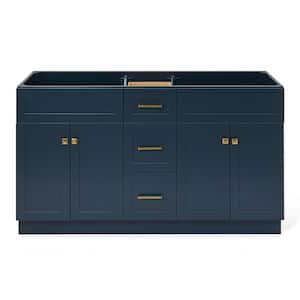 Hamlet 60 in. W x 21.5 in. D x 34.5 in. H Double Freestanding Bath Vanity Cabinet without Top in Midnight Blue