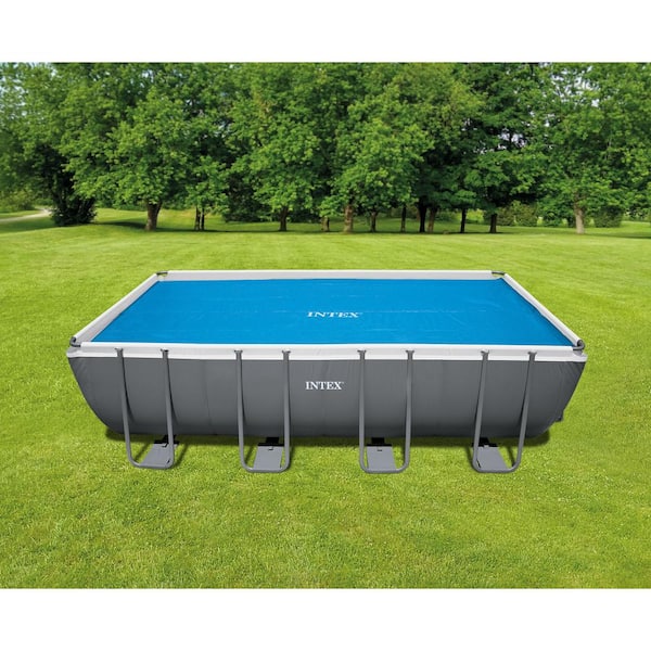 Premium 10-Year 16 ft. x 32 ft. Rectangular Blue/Silver Solar Pool Cover