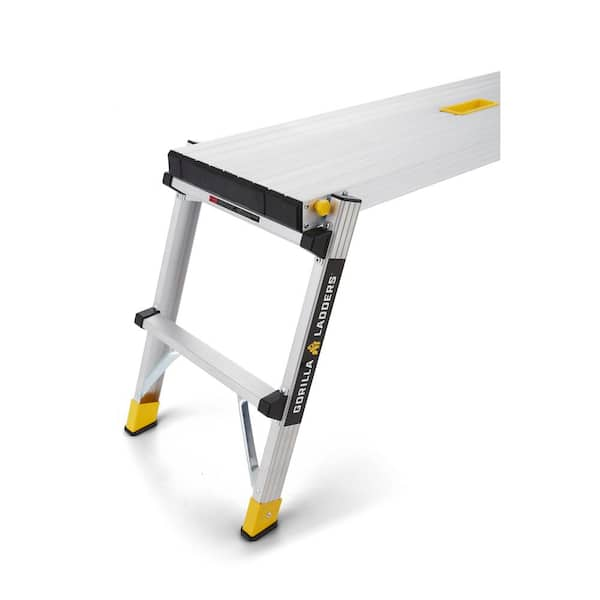 Gorilla Ladders - 4 ft. x 12 in. x 20 in. Aluminum Slim-Fold Work Platform, 300 lbs. Load Capacity