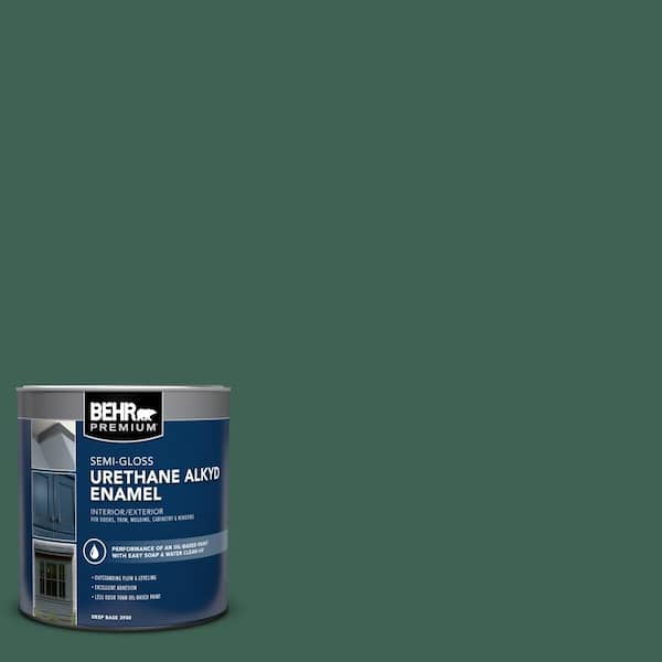 1 qt. #M430-7 Green Agate Semi-Gloss Enamel Urethane Alkyd Interior/Exterior Paint