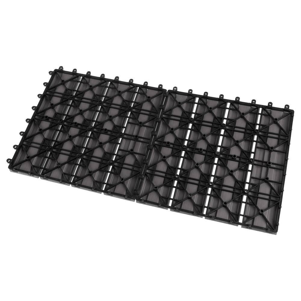 Mocha Brown Interlocking Composite Deck Tiles for Outdoor Flooring