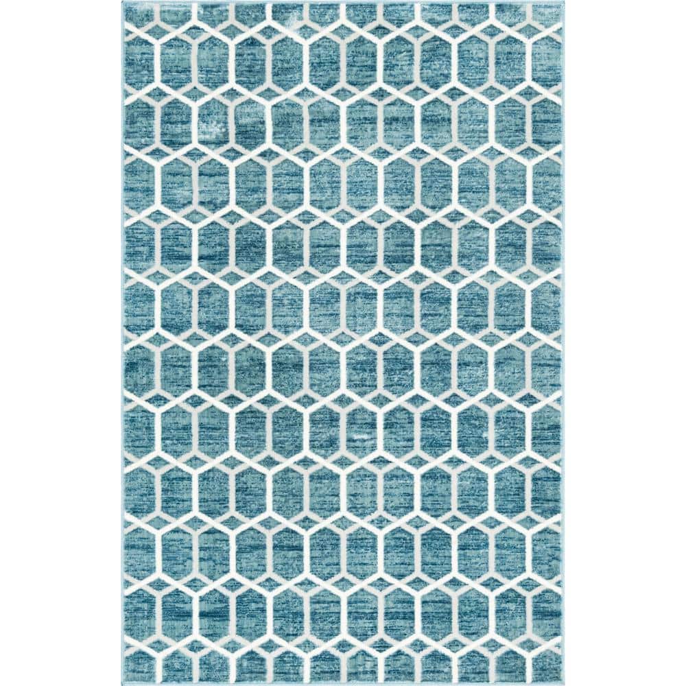 Matrix Trellis Tile Blue 6 ft. x 9 ft. Area Rug price history on PriceWatchPro