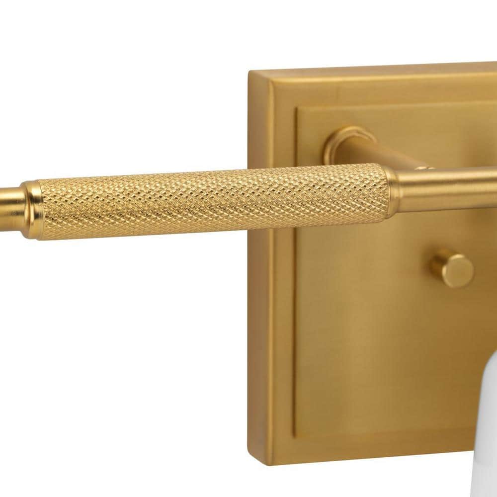 Brushed Gold 3-Light Vanity with Opal Glass Shades
