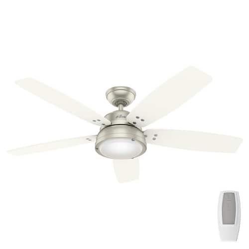 Channelside 52 in. LED Indoor/Outdoor Matte Nickel Ceiling Fan with Remote Ceiling Fans