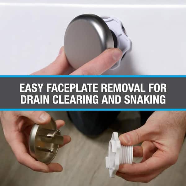 Oatey Touch Toe Sch. 40 PVC Bath Waste Half Drain Kit in Brushed