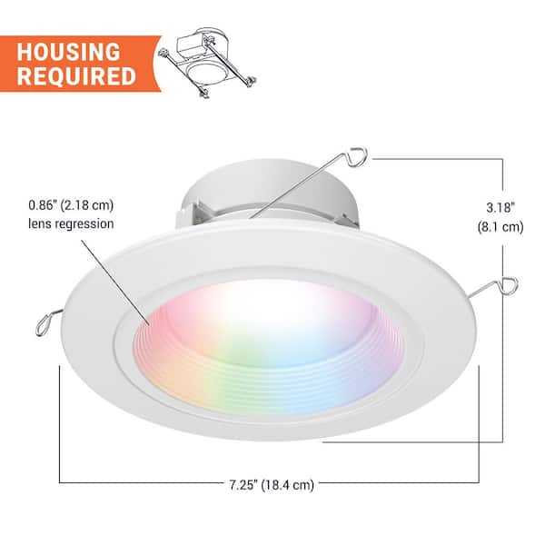 Color and Tunable White 65W Equivalent 5/6 inch Integrated LED Dimmable Smart Wi-Fi Wiz Connected Remodel Downlight Kit