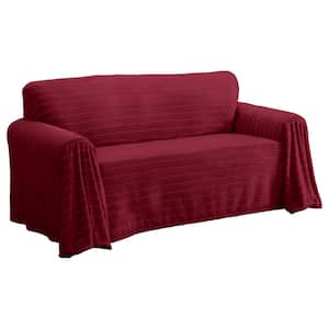 Nolan Cozy Burgundy Polyester Fits on Sofa Cover 1-Piece