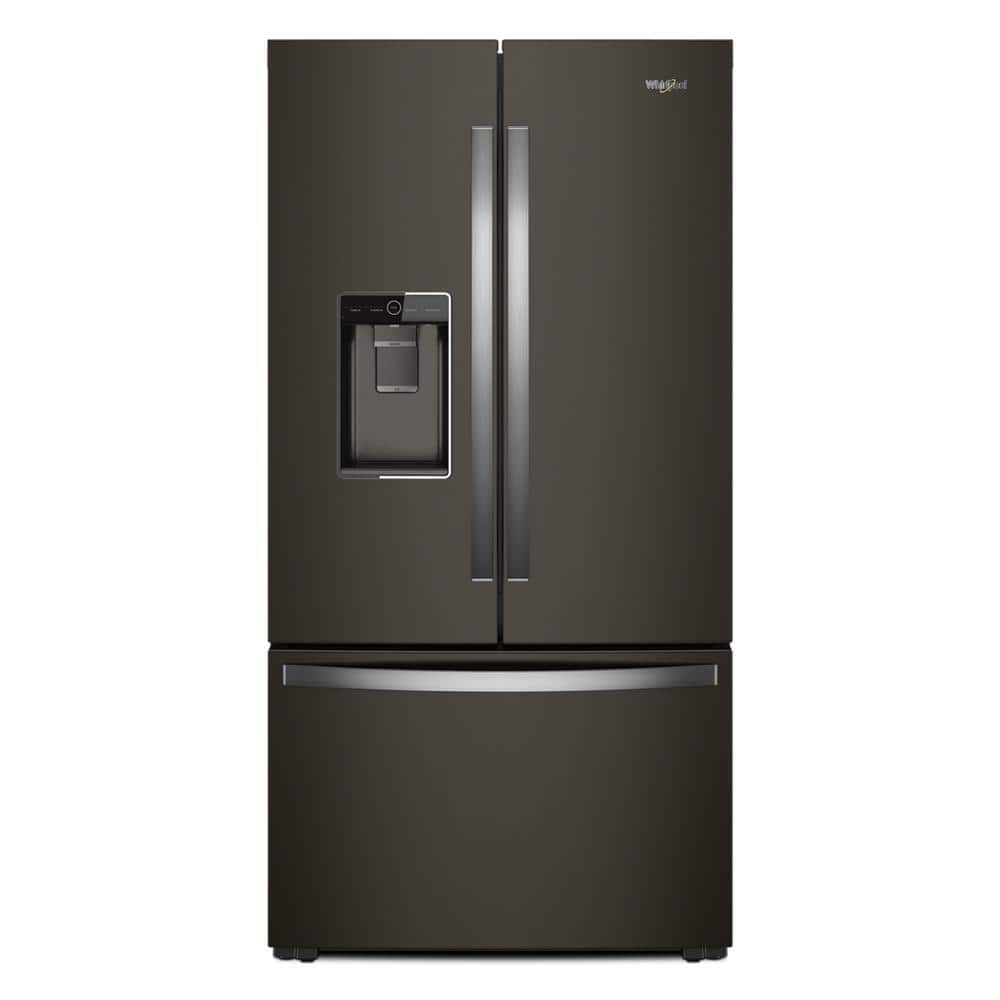 Whirlpool 24 cu. ft. French Door Refrigerator in Black Stainless, Counter Depth, Fingerprint Resistant Black Stainless