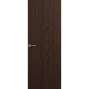 30 in. x 84 in. Unassembled Right-Hand/Outswing Wood Noce Color Flush Mount Hidden Door with Black Hinge Finish