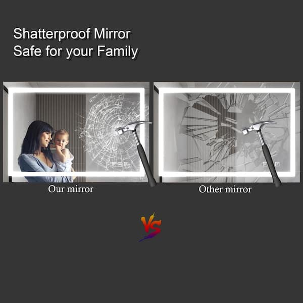 Shatterproof Mirror Realistic Imaging Mirror Shatterproof Fogless Mirror  High-definition Safe Easy Installation for Travel - AliExpress