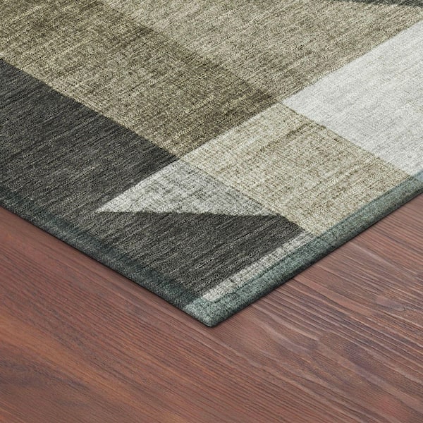 Chantille Machine Washable Indoor/Outdoor Abstract ACN2365 Pewter 5 ft. x 7 ft. 6 in. Area Rug