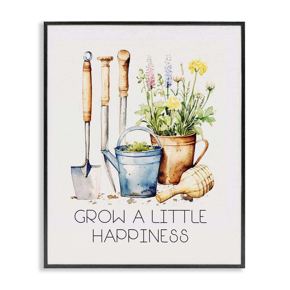 Grow Happiness Gardening by Karen Smith Black Framed Nature Giclee Art Print 30 in. x 24 in.