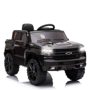 RC Town Nastia 12V Ride on Car, Battery Powered Licensed Chevrolet Silverado GMC Kids Ride on Truck, Black