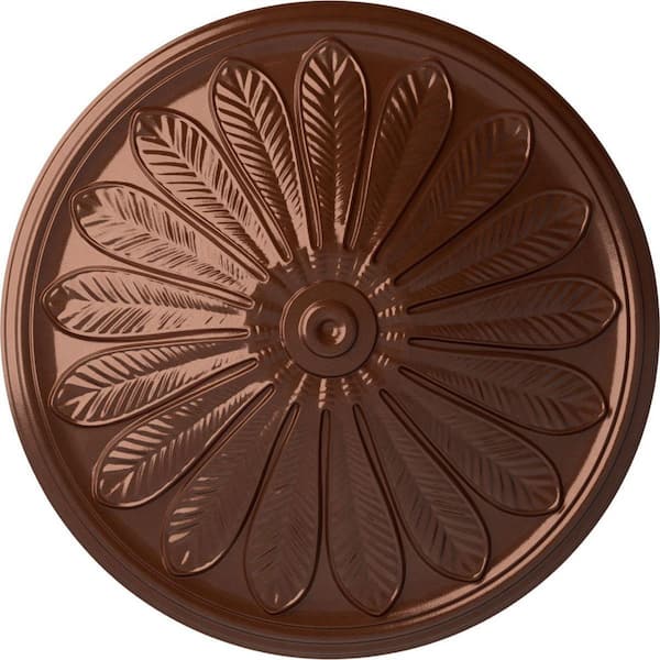 Ekena Millwork 25-1/2 in. x 5-1/2 in. Brontes Urethane Ceiling Medallion (Fits Canopies upto 3-5/8 in.), Copper Penny