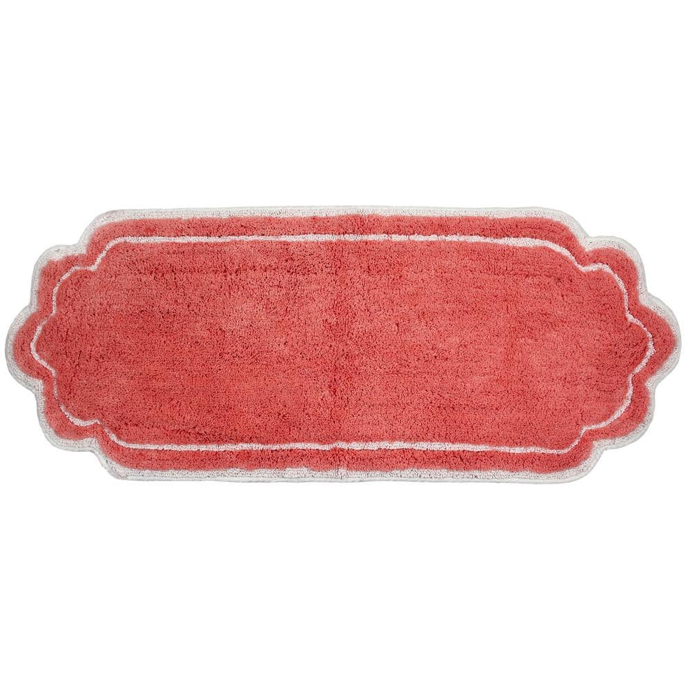 Allure Plush Cotton Bath Rug in Coral