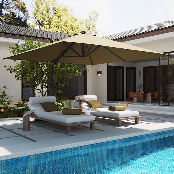 balcony patio umbrella 10FT Cantilever with Cross Base This umbrella is made of thick aluminum rod and high Garvee 9FT Half Patio Umbrella