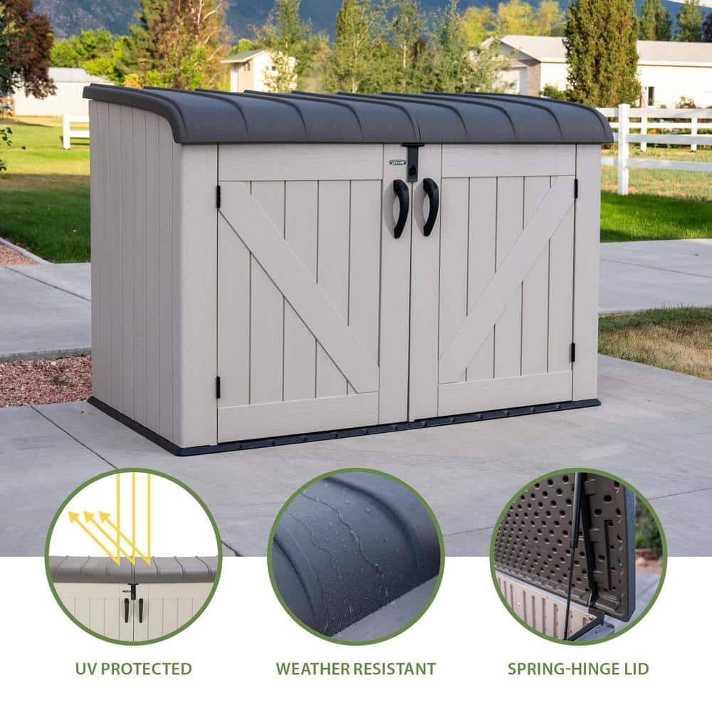 Tan and Brown Heavy Duty Horizontal Storage Shed
